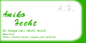 aniko hecht business card
